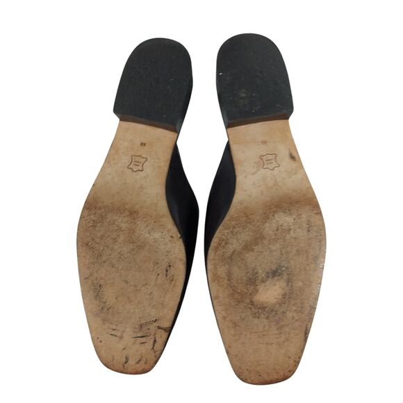 TALBOTS; BLACK GENUINE LEATHER SLIP-ON BRAZILIAN MADE FLATS, MULES! SZ 8B - Picture 10 of 11
